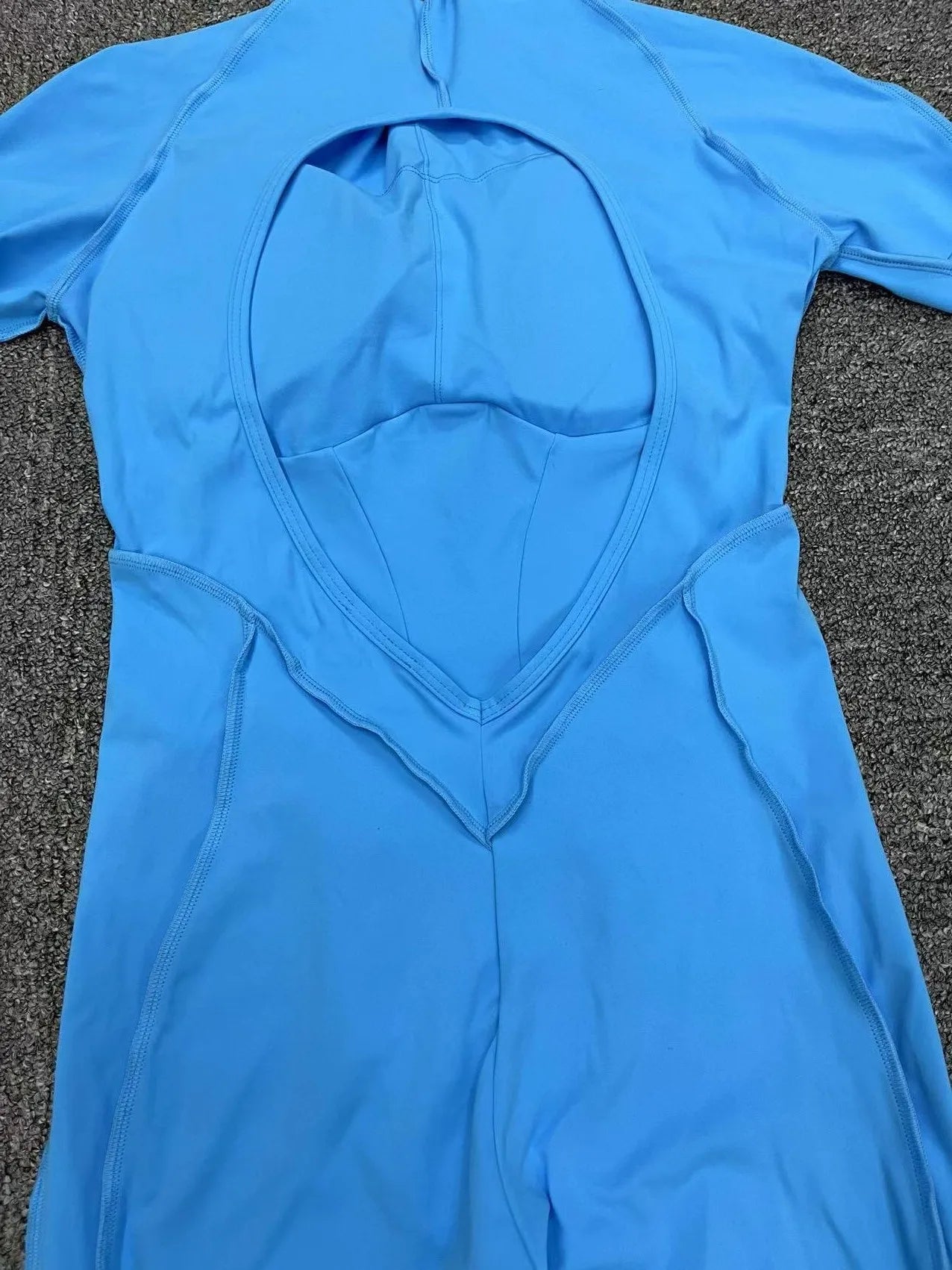 Seamless Yoga Jumpsuits Sports Fitness Hip-lifting Backless Short-sleeved One-piece Workout Rompers Gym Leggings Women Tracksuit