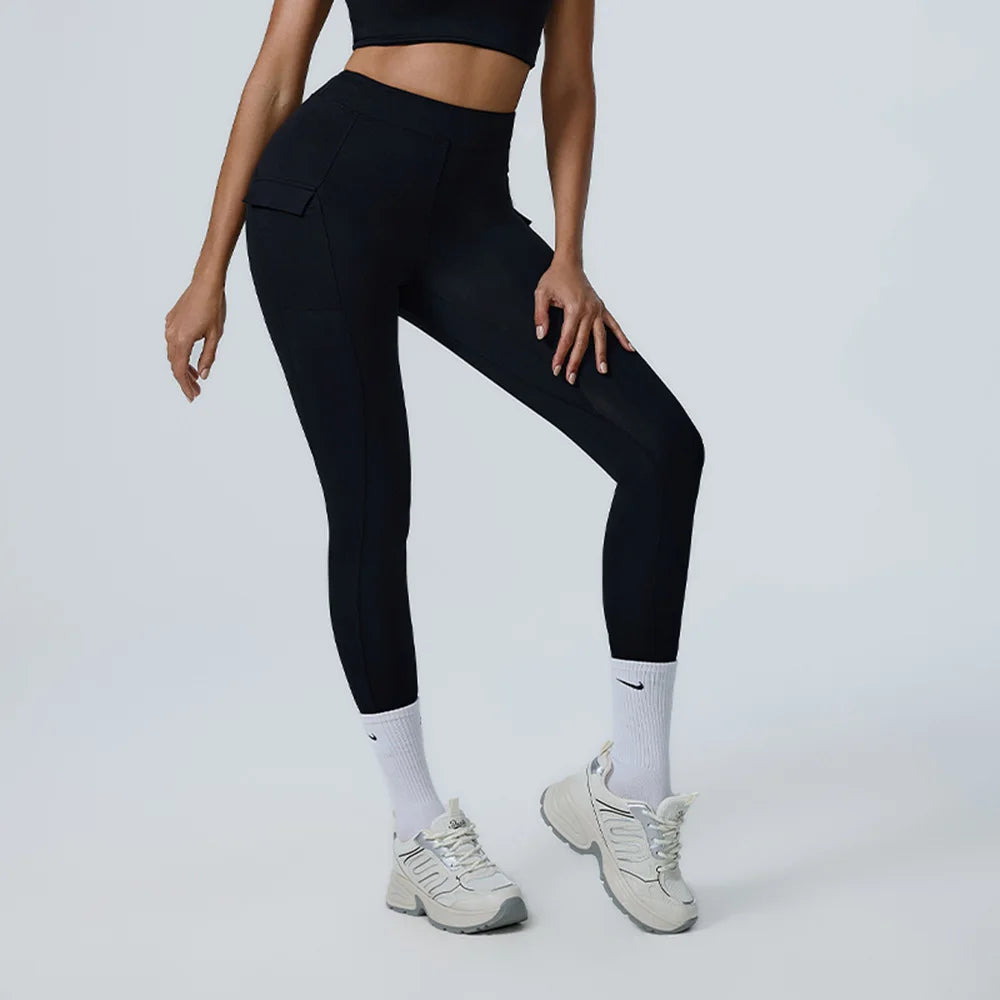 Women Yoga Pants High Waist Leggings Sport Gym Fitness Leggings Women Pocket Female Push Up Legging Tummy Control Running Tights
