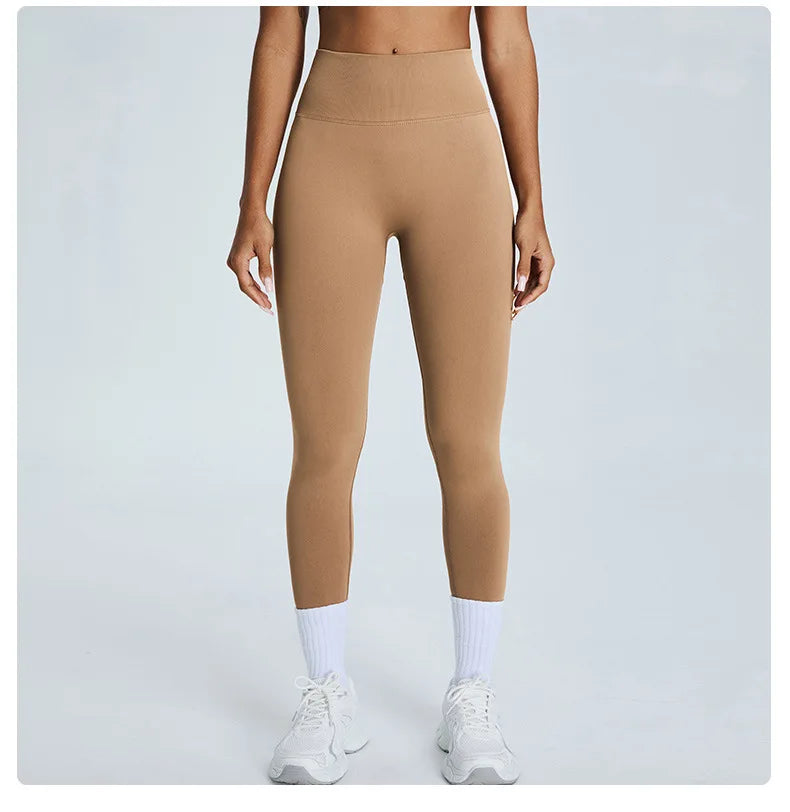 Seamless Fitness Women's Sport Leggings High Waist Elastic Solid Yoga Leggings Gym Jogging Quick Dry Push Up Slim Pants Female