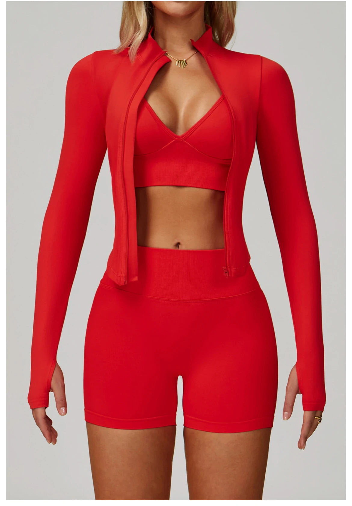 3PCS Yoga Set Seamless Sports Set Women Tracksuit Quick-Drying Gym Set Women Tracksuit Running Workout Long Sleeve Yoga Clothing