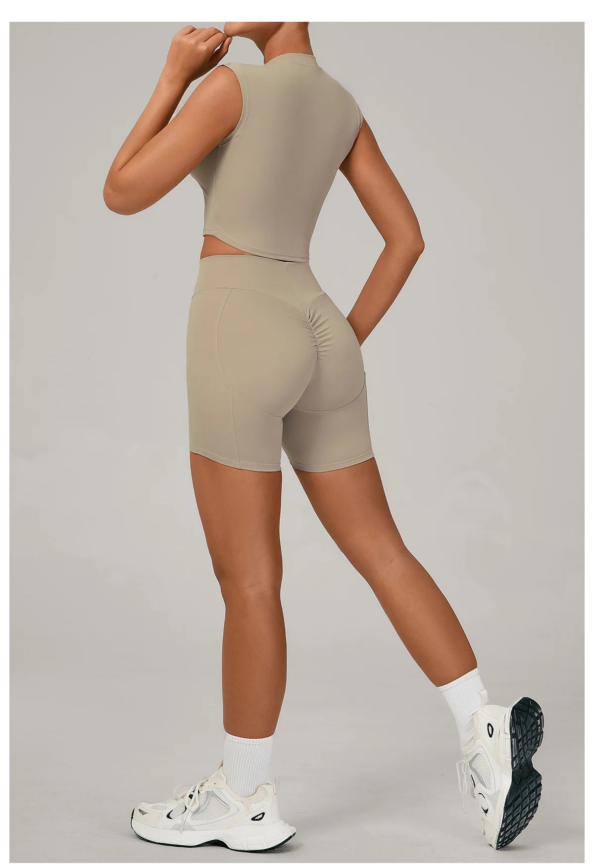 Yoga Sets Workout Sets Women Tracksuit 2 Pieces Gym Suits Yoga Short Sleeves High Waist Shorts Outfits Running Fitness Clothes