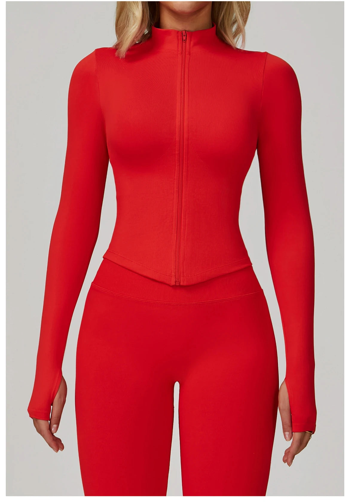 Seamless Outdoor Sports Long Sleeved Women Yoga Coat Quick Dry Zipper Cardigan Stand Up Collar Jacket Running Fitness Jacket Top