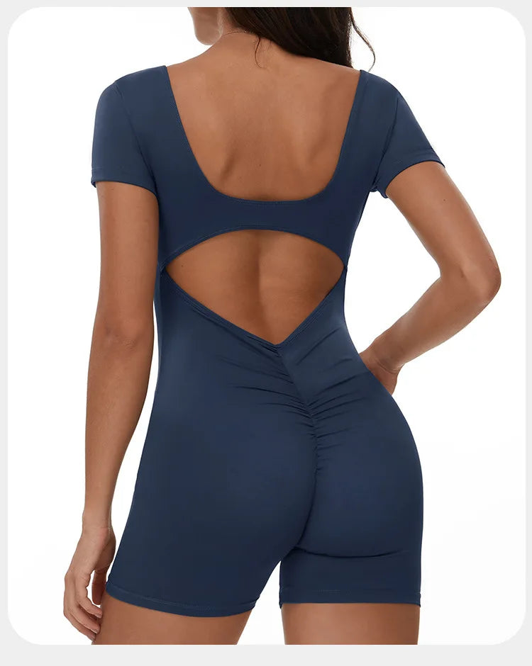 Yoga Jumpsuit Sexy Back V Rompers Gym Set Women Training Yoga Suit Sportswear Women Sports Jumpsuit Fitness Workout Bodysuits