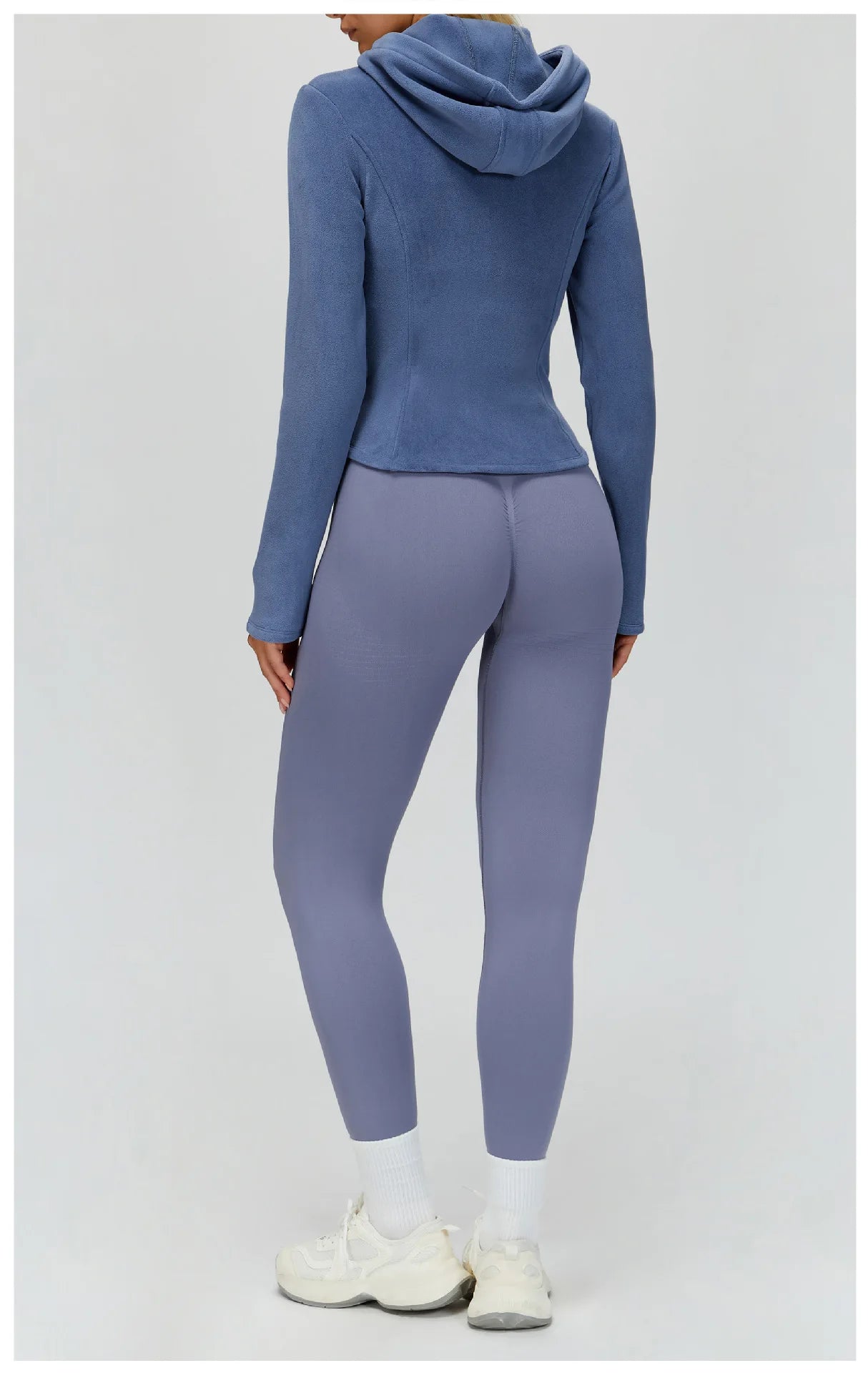 Winter Hooded Jacket for Women Yoga Long Sleeved With Plush Slim Fit Pocket Zipper Jacket Outdoor Casual Sports Warm Jacket