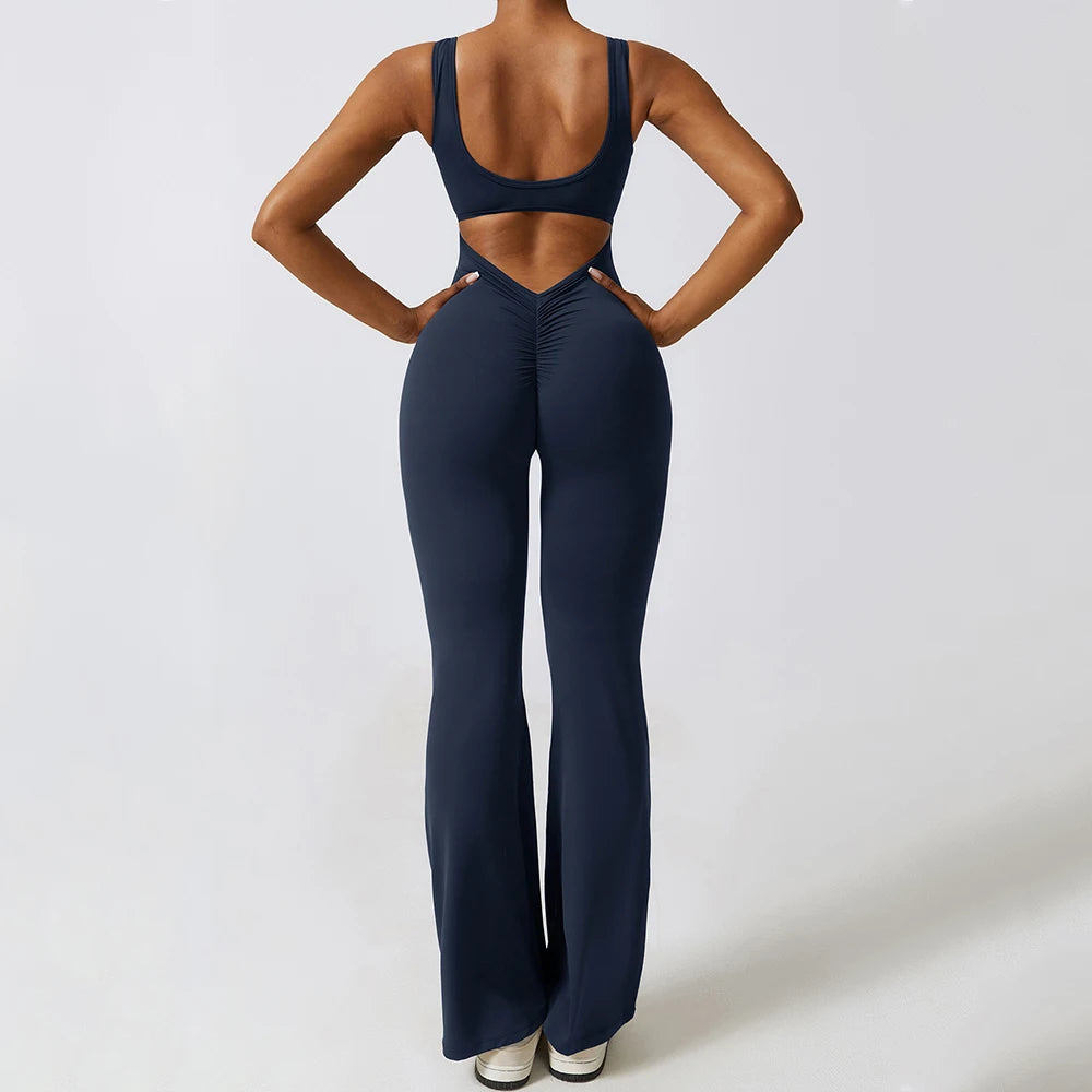 Gym Jumpsuit Women's Fitness Suit Yoga Sets Sports Overalls Woman Tracksuit Yoga Clothing Workout Sportswear Sexy Back V Rompers