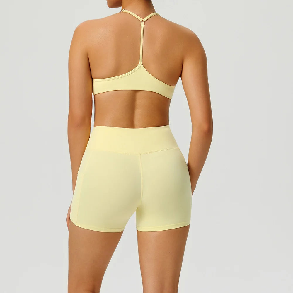 2PCS Women Tracksuit Gym Yoga Set High Waist Leggings Sports Bra Top Workout Outfit Fitness Activewear Running Training Clothes