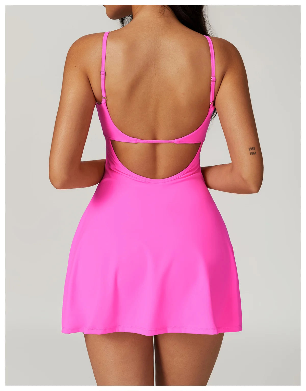 Women's Yoga Rompers Backless One Piece Tummy Control Dress Jumpsuit Padded Sports Bra Romper Fashion Fitness Sportwear