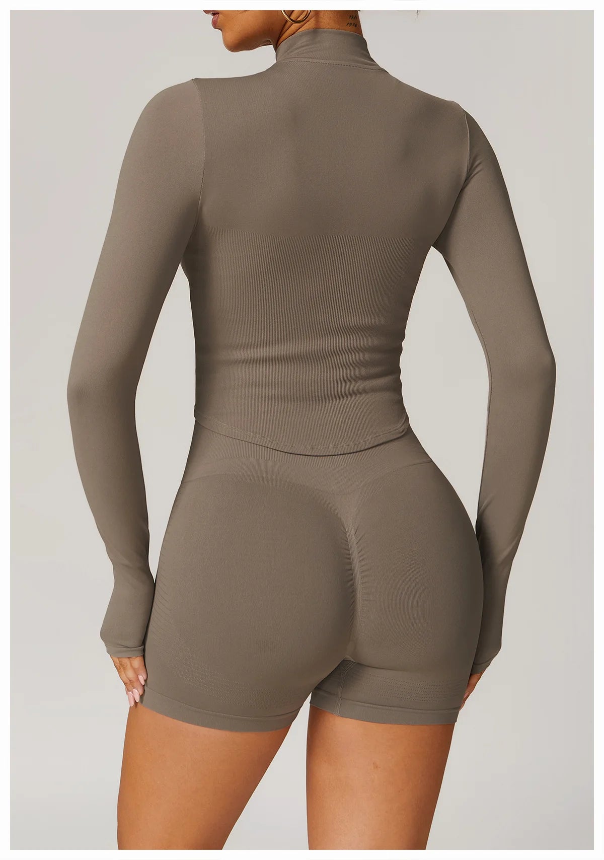 Seamless Outdoor Sports Long Sleeved Women Yoga Coat Quick Dry Zipper Cardigan Stand Up Collar Jacket Running Fitness Jacket Top