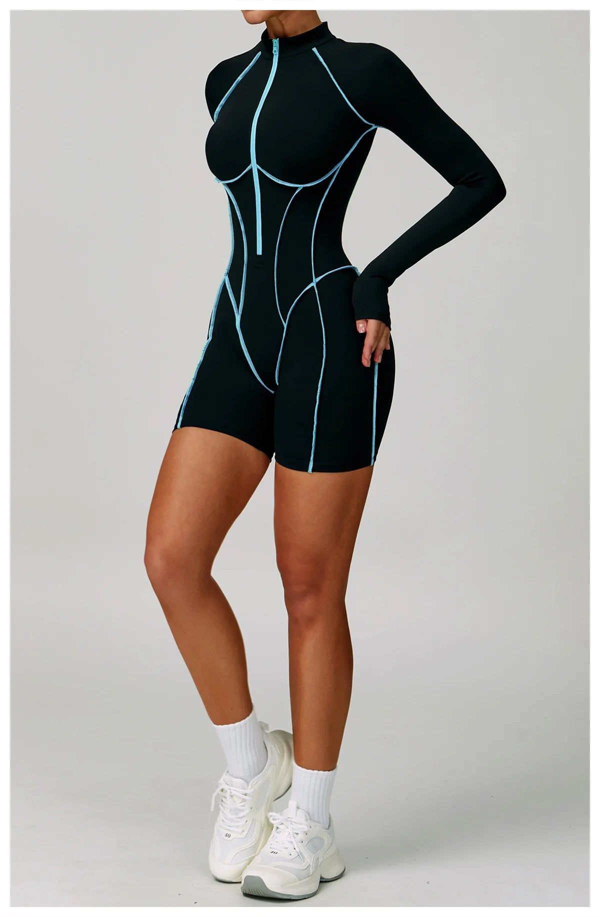 Zipper Rompers Women's Gym Jumpsuit Fitness Suit Short Sets Sports Overalls for Woman Tracksuit Yoga Clothing Workout Sportswear