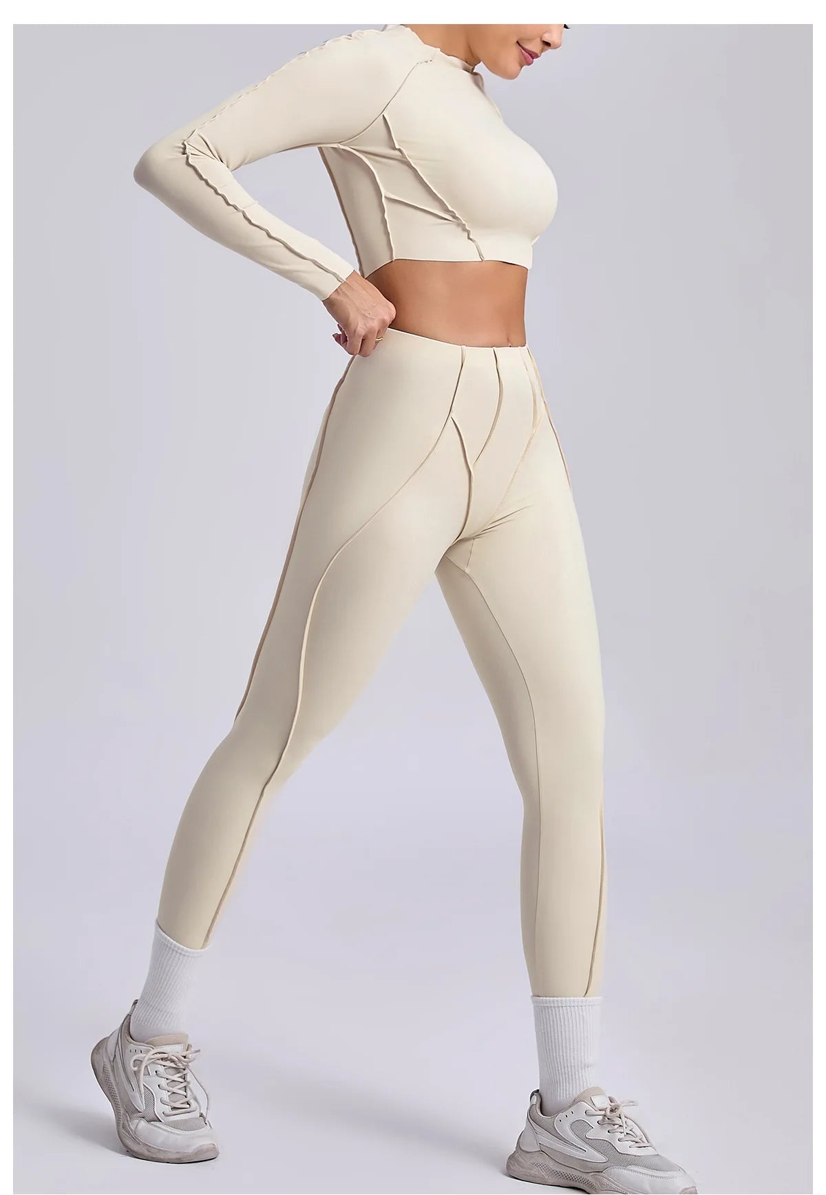 Yoga Set 2 Pieces Gym Clothes Sportswear Yoga Suits For Women Fitness Set Workout Tracksuits Sports Long Sleeved Gym Leggings