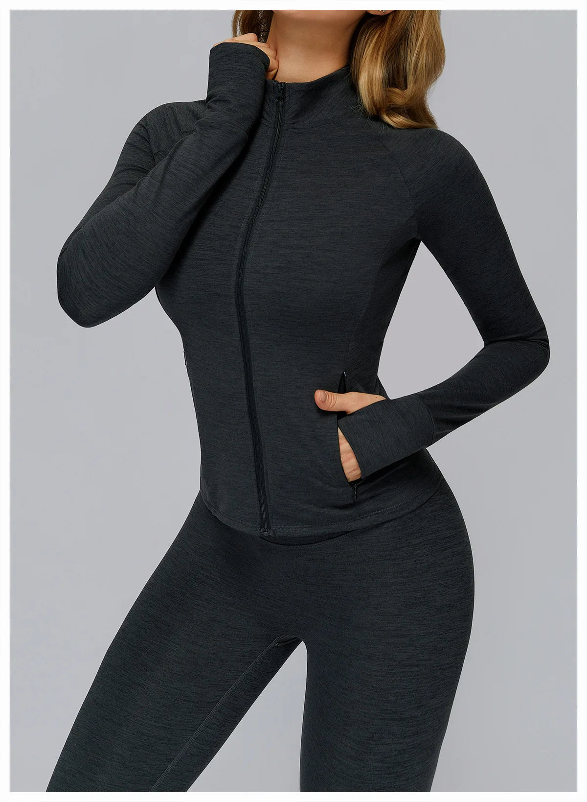 Zip Fitness Clothes Women Long Sleeve Sports Jacket Gym Clothes Woman Yoga Shirt Quick Dry Top Sunscreen Sportswear Yoga Clothes