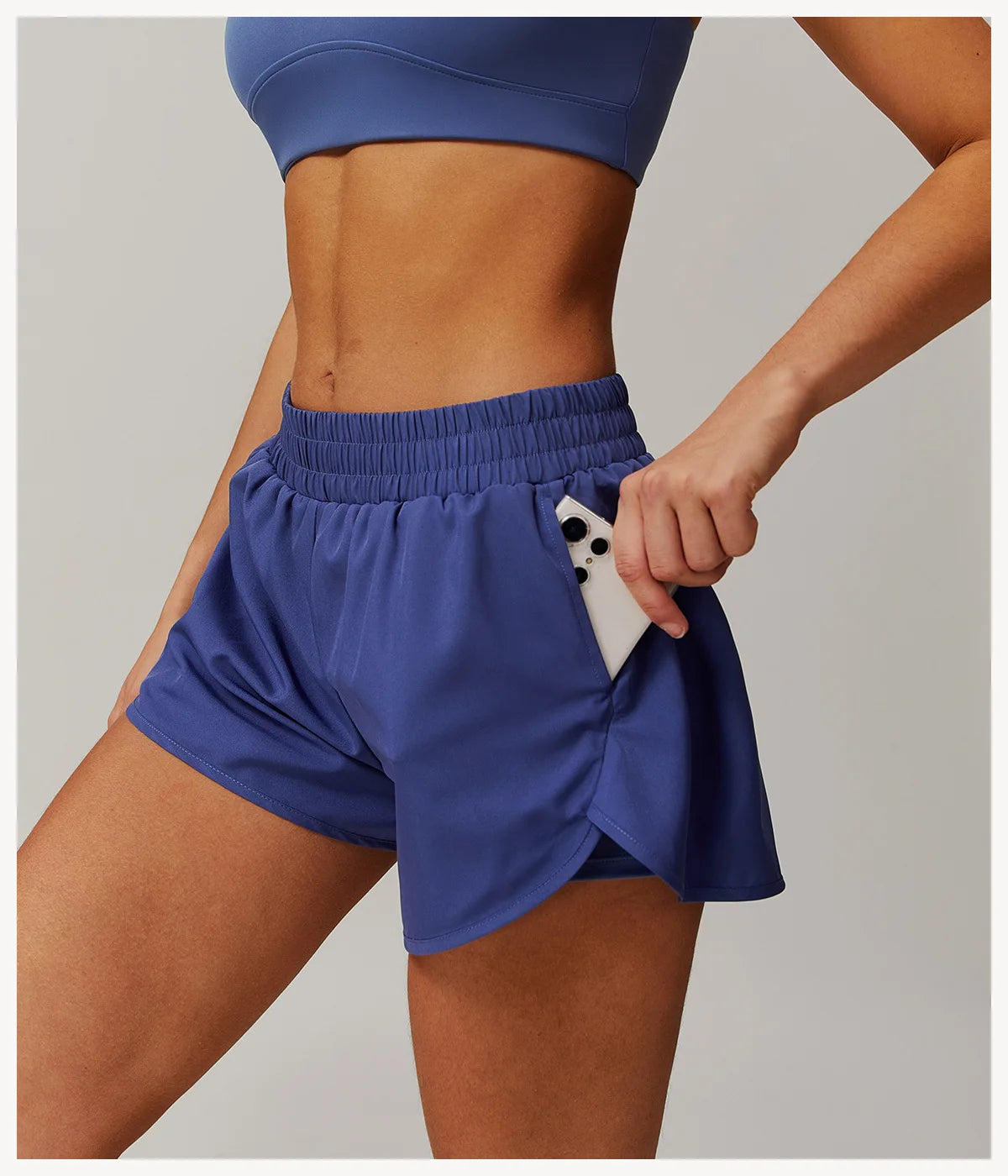 Yoga Shorts Women Fitness Shorts Running Cycling Shorts Breathable Sports High Waist Workout Gym Shorts Pocket Fake Two Pieces