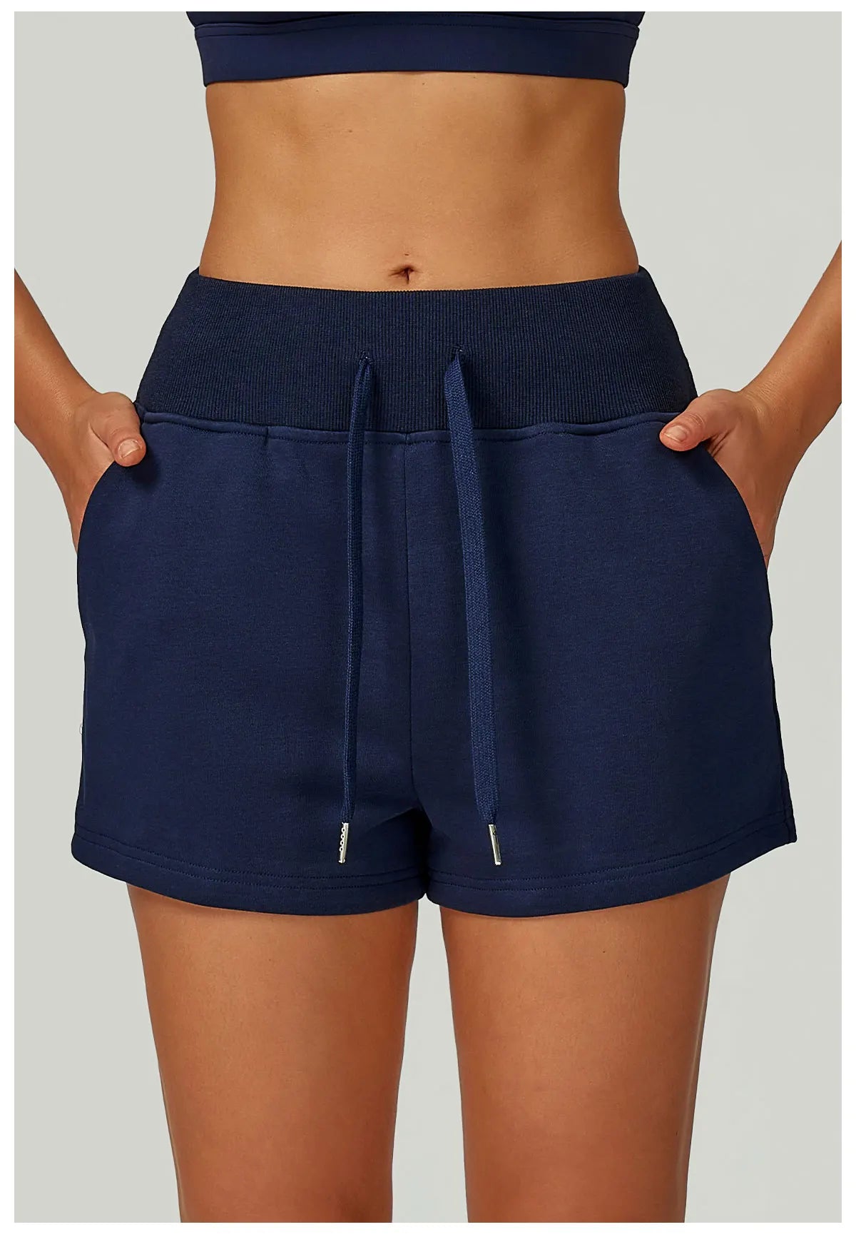 Winter High Waisted Sports Shorts Women's Pocket Drawstring Yoga Shorts Outdoor Sports Shorts Casual Versatile Running Shorts