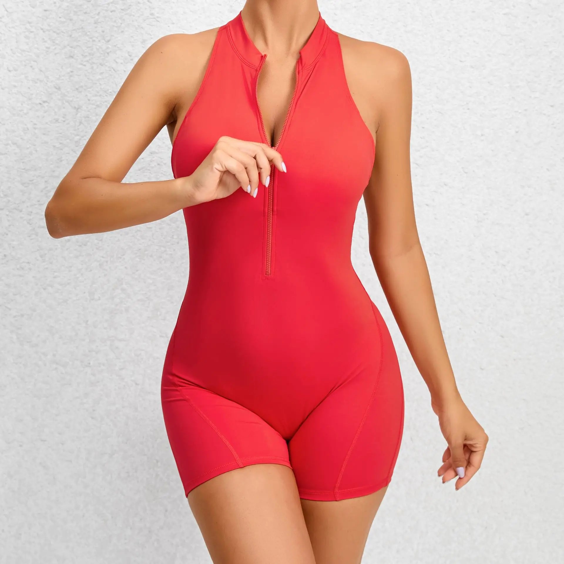 Women's Jumpsuit Fitness Suit Gym Rompers Sports Overalls for Woman Tracksuit Yoga Clothing Zipper Workout Set Sportswear