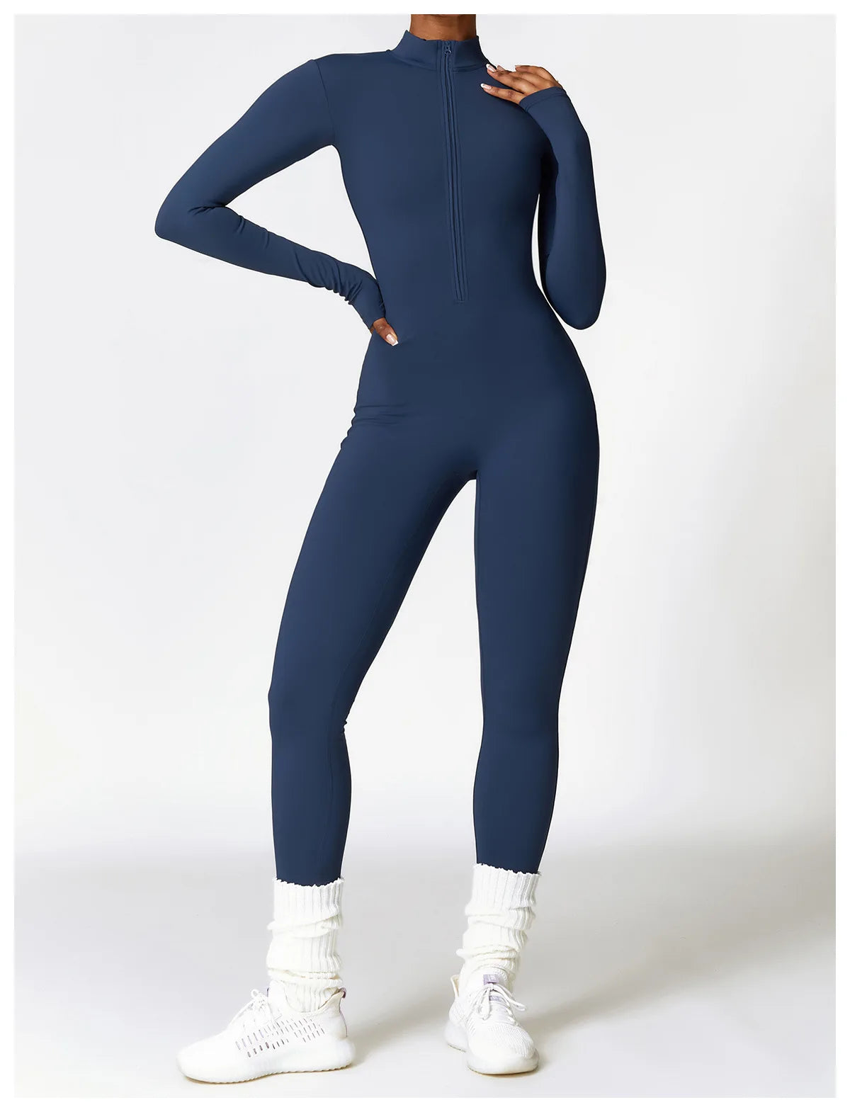 Winter Zipper Workout Jumpsuit Sports Overalls Women Gym Clothing Running Fitness Suit Gym Tracksuit Push Up Sportswear Yoga Set