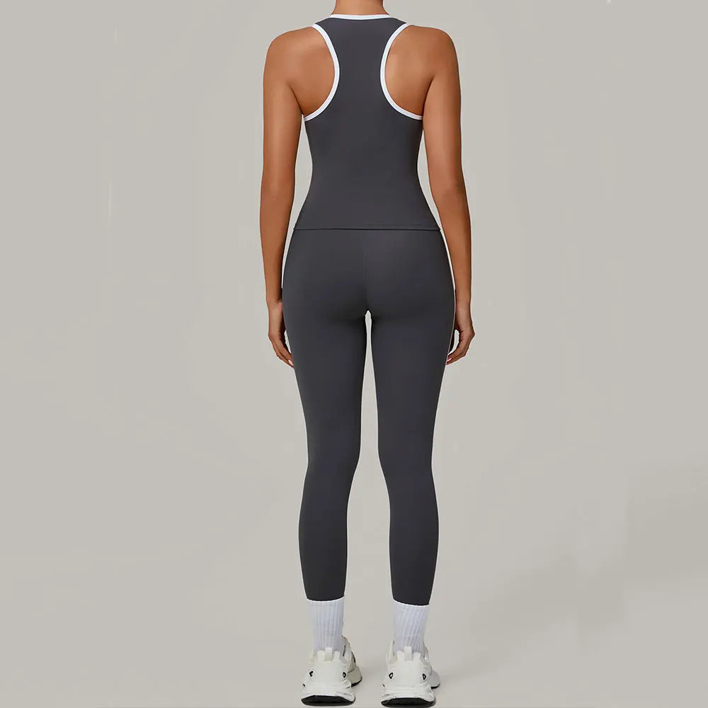 Sportswear 2PCS Women's Tracksuit Yoga Clothes Fitness Set Breathable Activewear Sexy Sports Bra Top High-Waisted Leggings Set