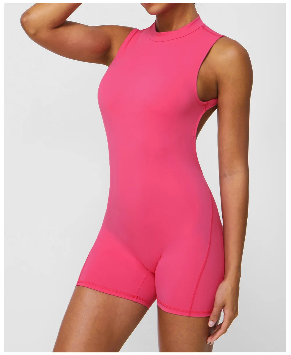 Sexy Back V Jumpsuits Women's Tracksuit Yoga Set One Piece Fitness Workout Rompers Sportswear Gym Set Workout Clothes For Women