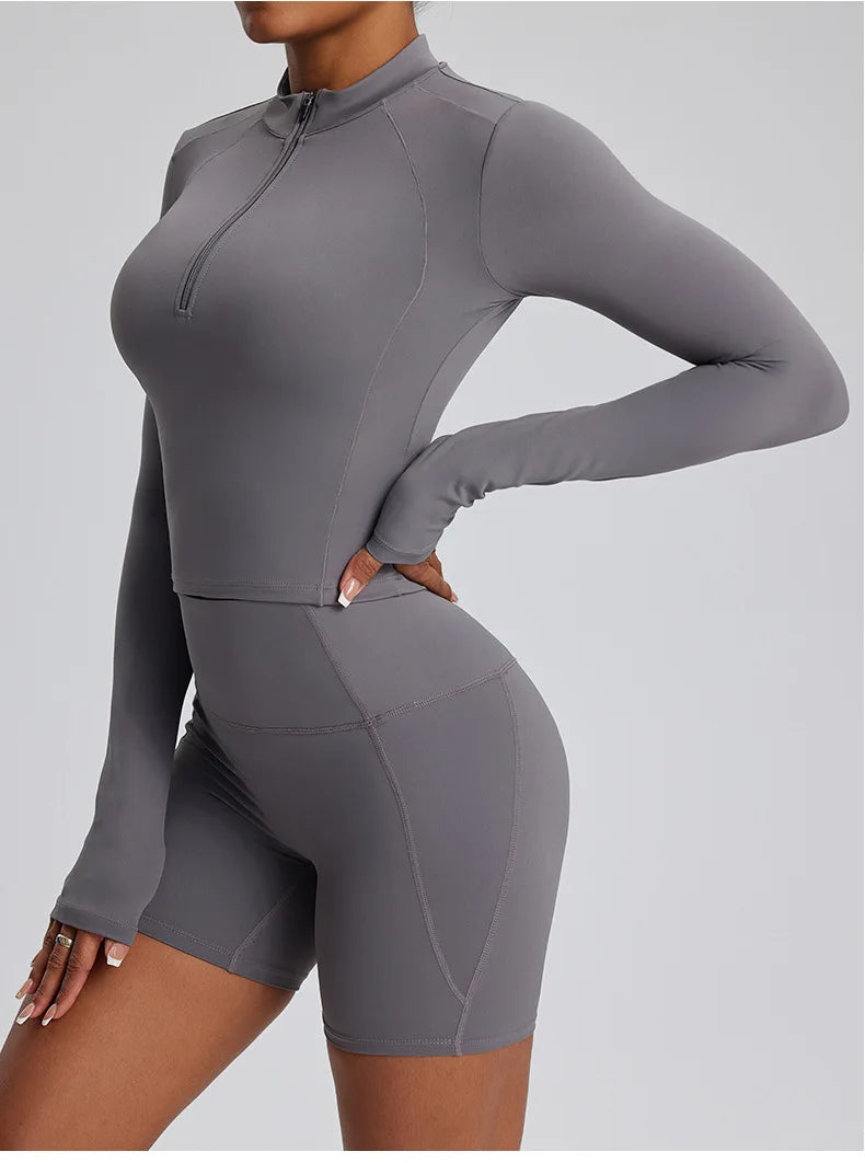 2PCS Yoga Suit Gym Set Women Clothes Running Tracksuit Workout Long Sleeve High Waist Bell-bottoms Sports Shirt Yoga Clothing