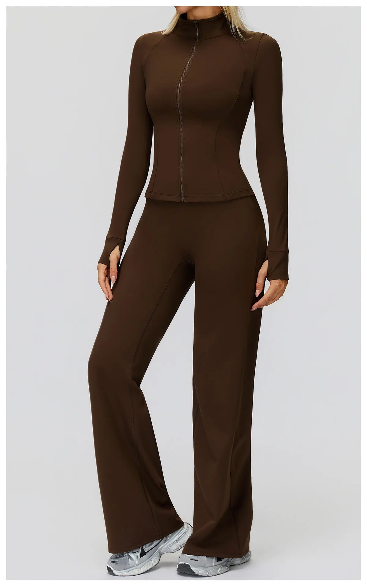 Yoga Set 2PCS Women Tracksuit Sportswear Workout Clothes Athletic Wear Gym Overalls Legging Fitness Top Long Sleeve Sports Suits