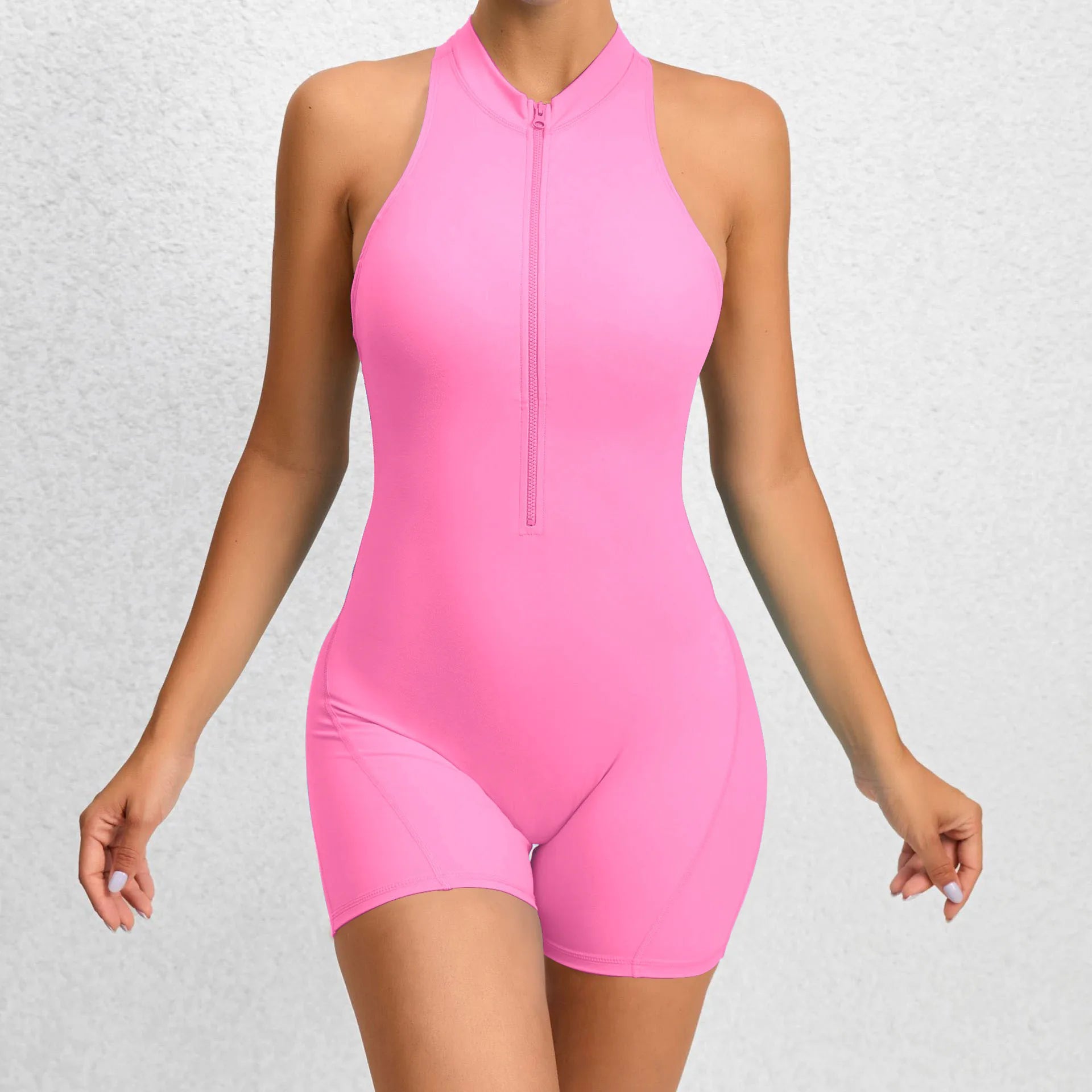 Women's Jumpsuit Fitness Suit Gym Rompers Sports Overalls for Woman Tracksuit Yoga Clothing Zipper Workout Set Sportswear