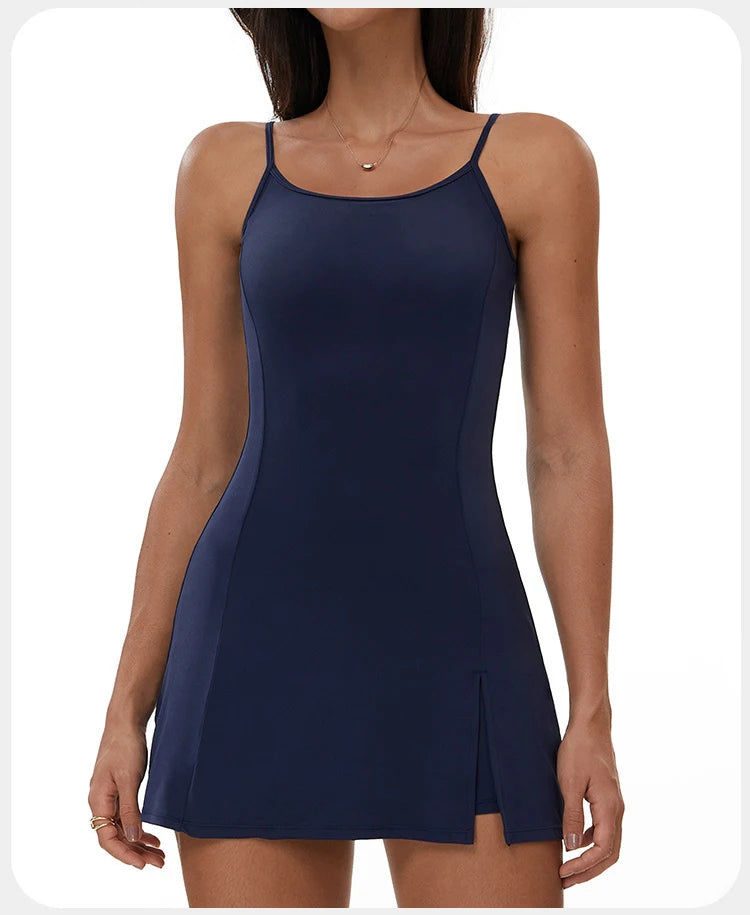 Women's Yoga Rompers Backless One Piece Tummy Control Dress Jumpsuit Padded Sports Bra Romper Fashion Fitness Sportwear Bodysuit