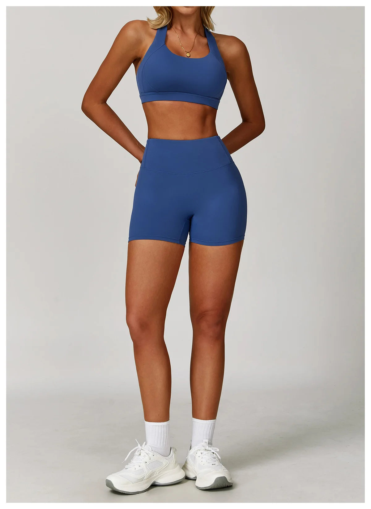 2PCS Women's Tracksuit Athletic Wear Yoga Set Workout Shorts Sportswear Gym Clothing High Waist Leggings Fitness Bra Sports Suit