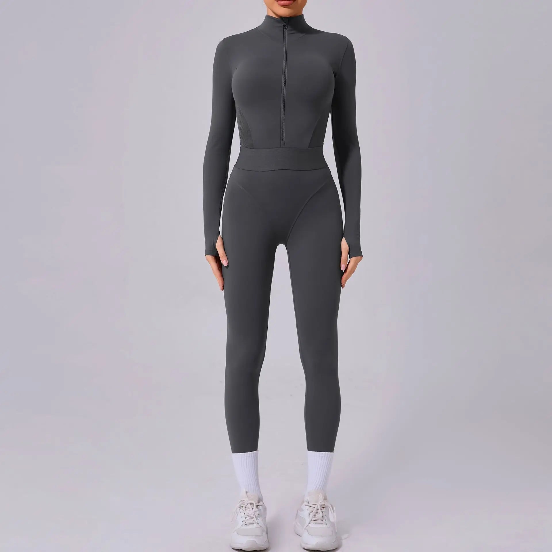 Women Tracksuit Yoga Set One-piece Suit Female Rompers Quick Dry Yoga Clothing Workout Bodysuits Sports Jumpsuit Long Sleeved
