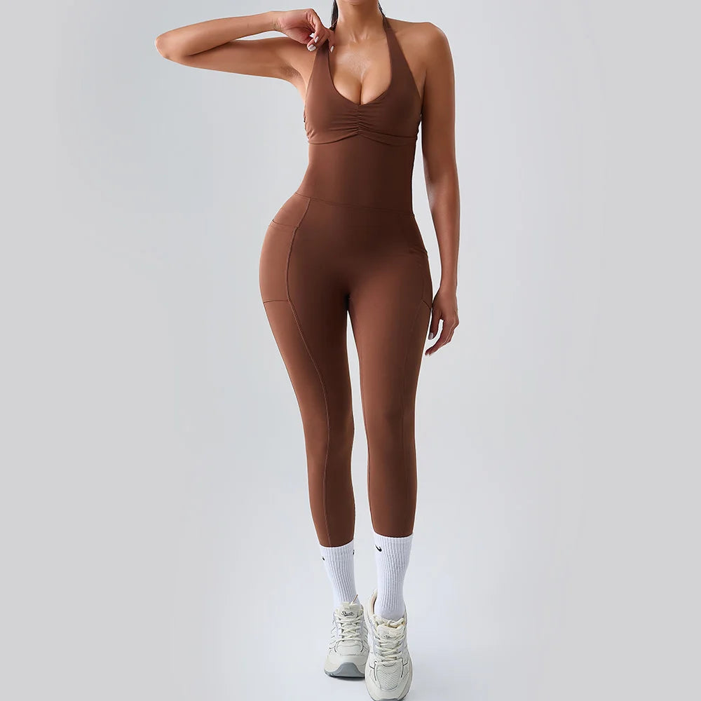 Workout Jumpsuit Sports Overalls Women Rompers Gym Clothing Running Tracksuit Fitness Gym Clothes Push Up Sportswear Yoga Set
