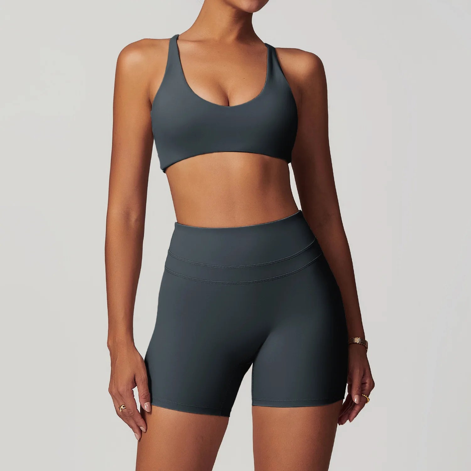 Yoga Suit 2PCS Sports Set Women Quick-Drying Gym Set Women Tracksuit Running Workout Short Sleeves Sports Yoga Clothing