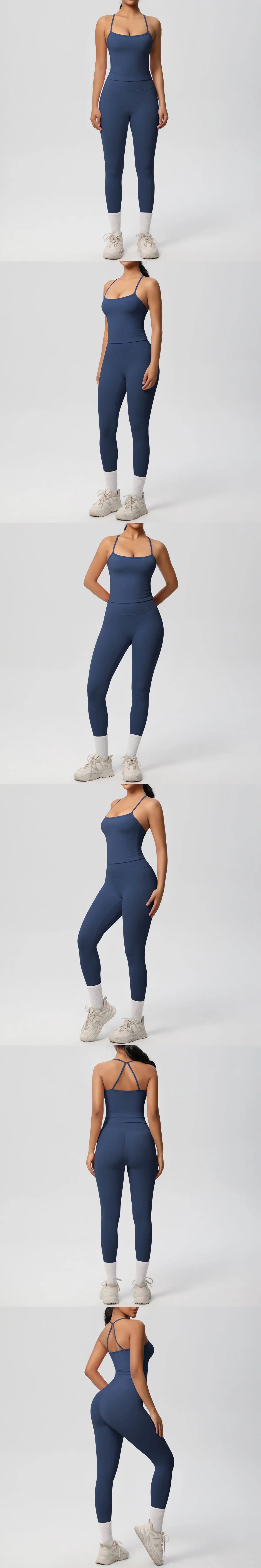 Yoga Outfits Women Tracksuit Fitness Suit Training Sleeveless Sport Gym Set Workout Overalls Sports Underwear Sportswear