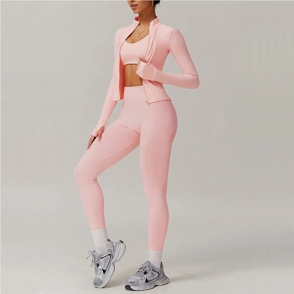 Women Yoga Suit 2PCS Sports Set Quick-Drying Gym Set Women Tracksuit Running Bra Workout Long Sleeve Sports Shirt Yoga Clothing