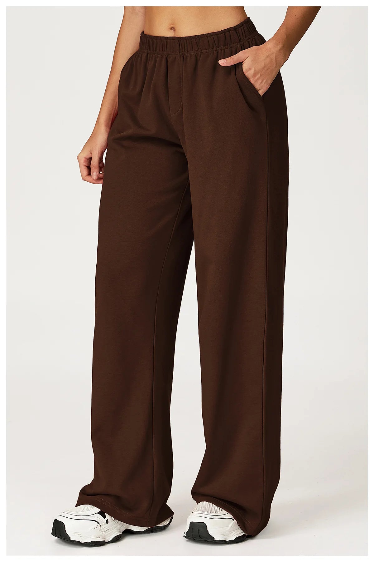 Winter High Waisted Long Sweatpants Women's Yoga Pants Wide Leg Straight Leg Loose Pants Outdoor Running Sports Sweatpants
