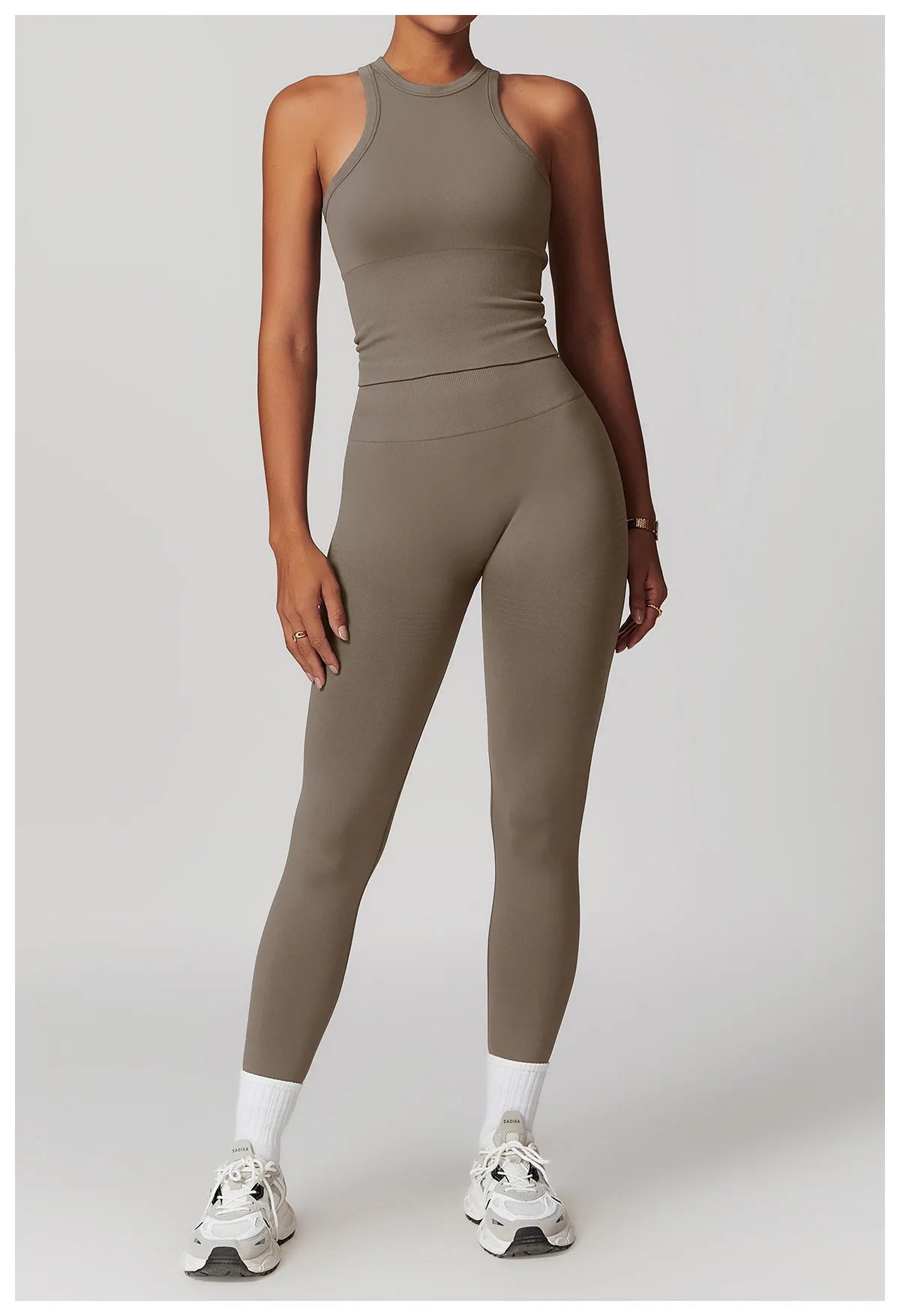 2PCS Seamless Women Tracksuit Yoga Set Workout Outfit Sportswear Gym Clothing Fitness Long Sleeve High Waist Legging Sports Suit