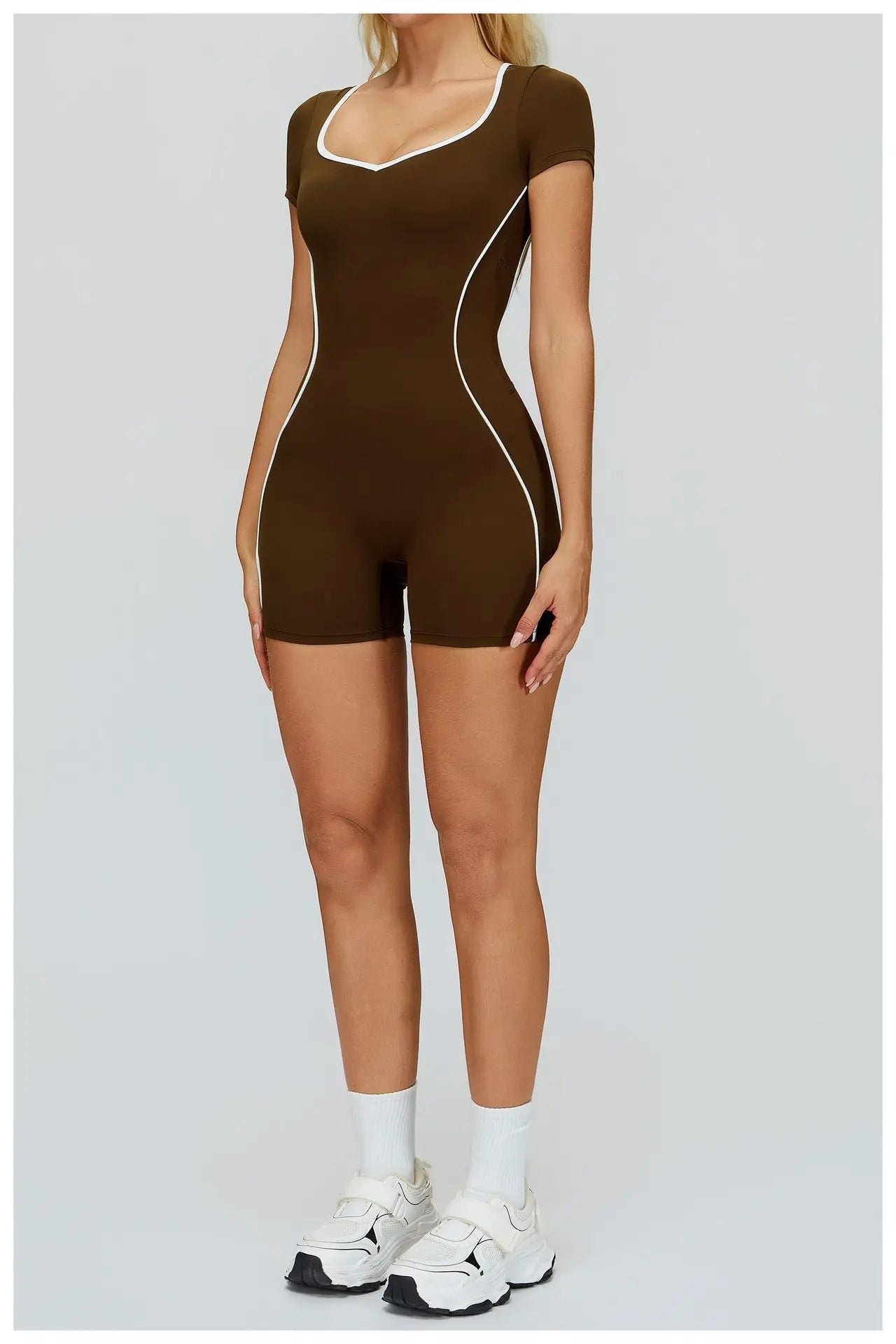 Yoga Set Women's Tracksuit Yoga Overalls One-Piece Sportswear Women's Short Sleeves Gym Workout Clothes Fitness Stretch Bodysuit