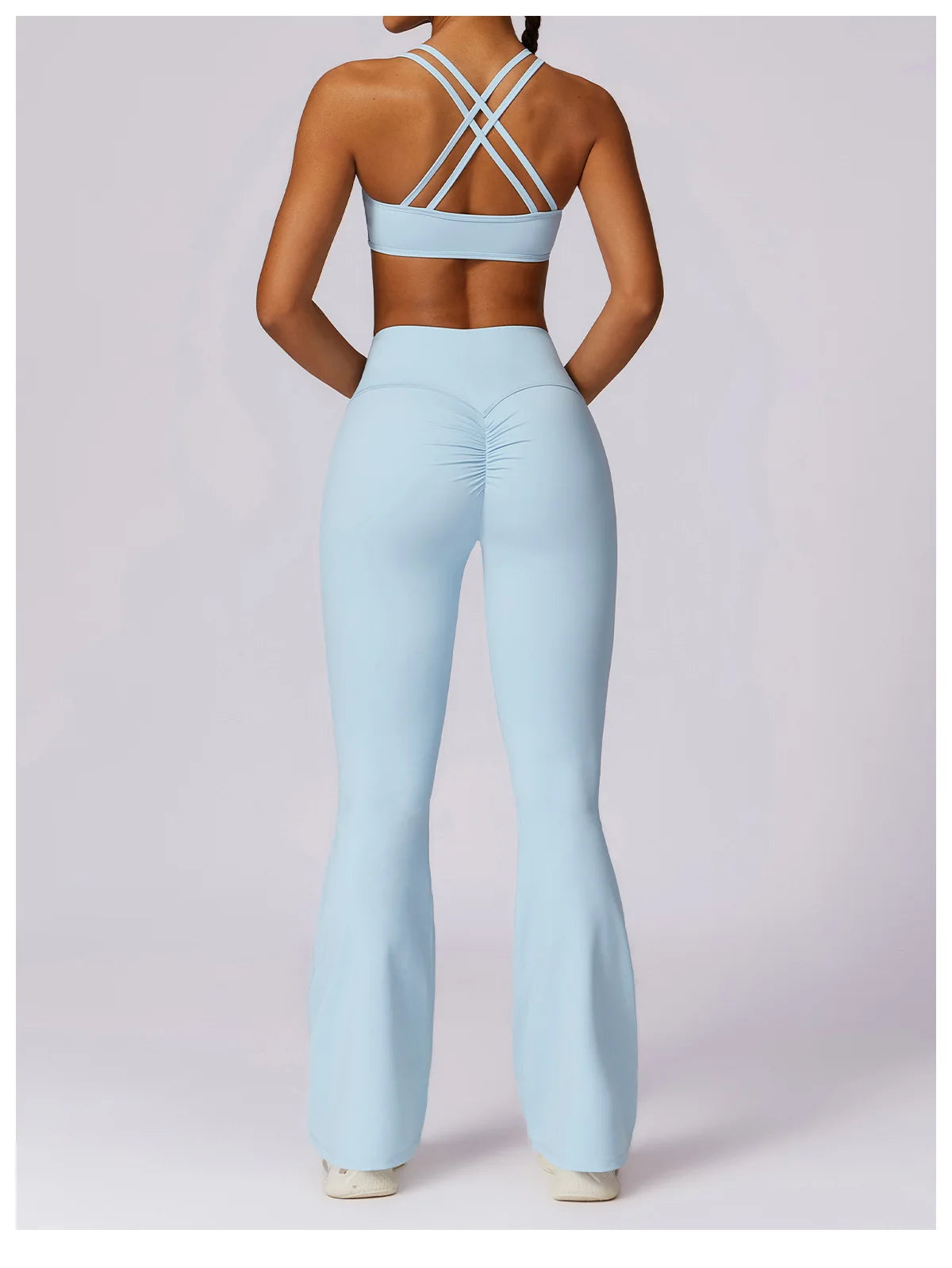 Yoga Bell-bottoms Tight Scrunch Butt Lifting Dance High Waist Tights Women Sport Pants Gym Running Breathable Fitness Leggings