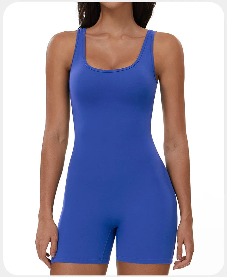 Yoga Jumpsuits Women Tracksuit Set Fitness Rompers Sexy One Piece Sports Bra Workout Bodysuit Sexy Back V Sportswear Gym Clothes