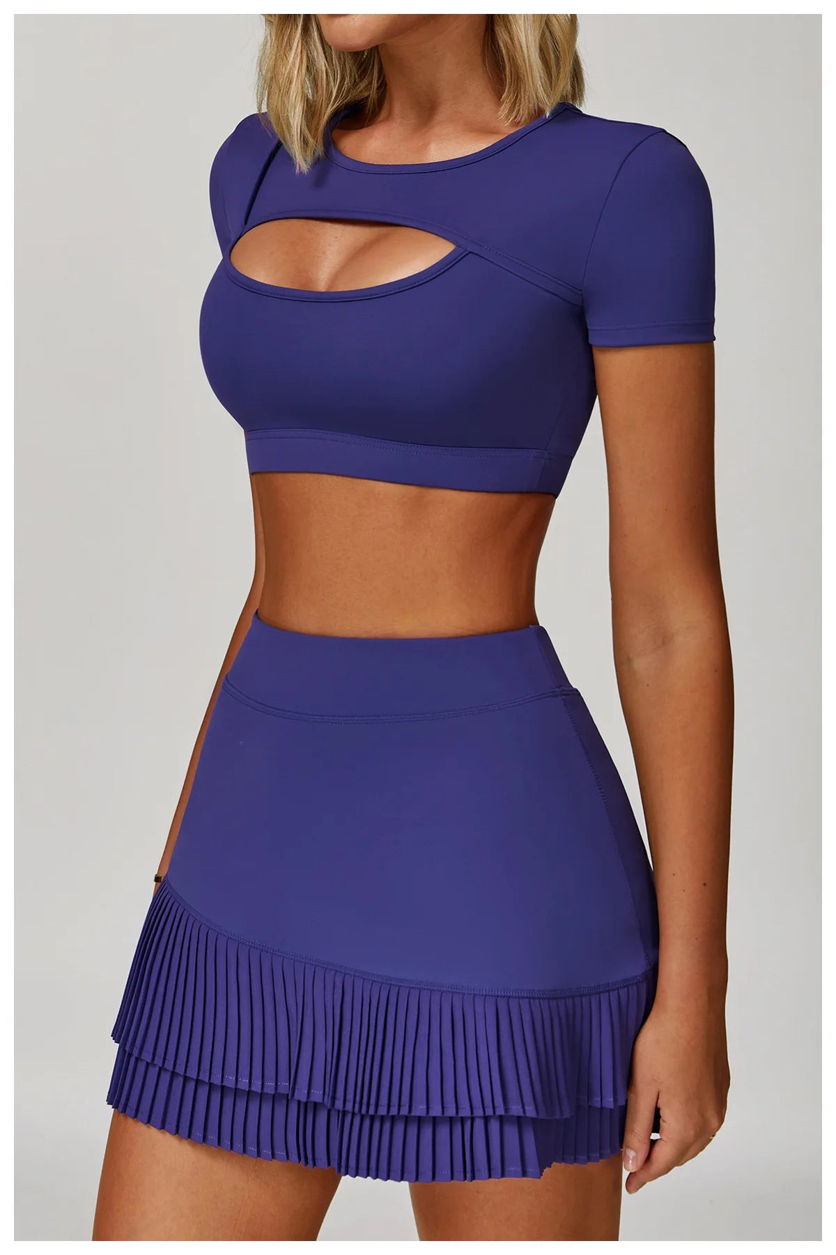 Women's Tight Fitting Sports T-shirt Quick Drying Short Sleeved Hollow Out Yoga T-shirt Running Exercise Fitness Short Sleeved