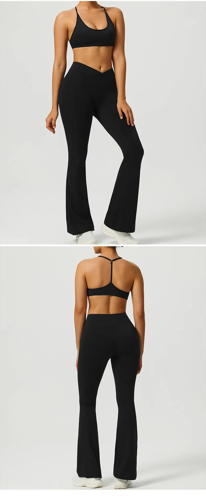 2PCS Women Tracksuit Gym Yoga Set High Waist Leggings Sports Bra Top Workout Outfit Fitness Activewear Running Training Clothes