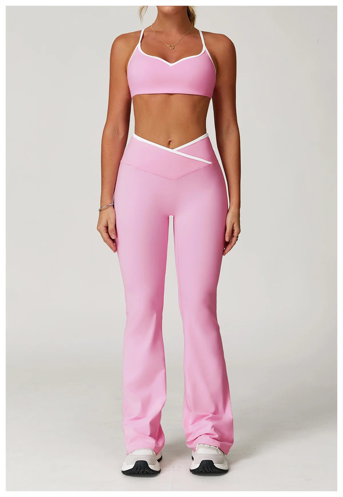 Women's Clothes Yoga Set 2 Pieces Workout Tracksuit Sportswear Gym Clothing High Waist Bell-bottoms Sexy Fitness Bta Sports Suit