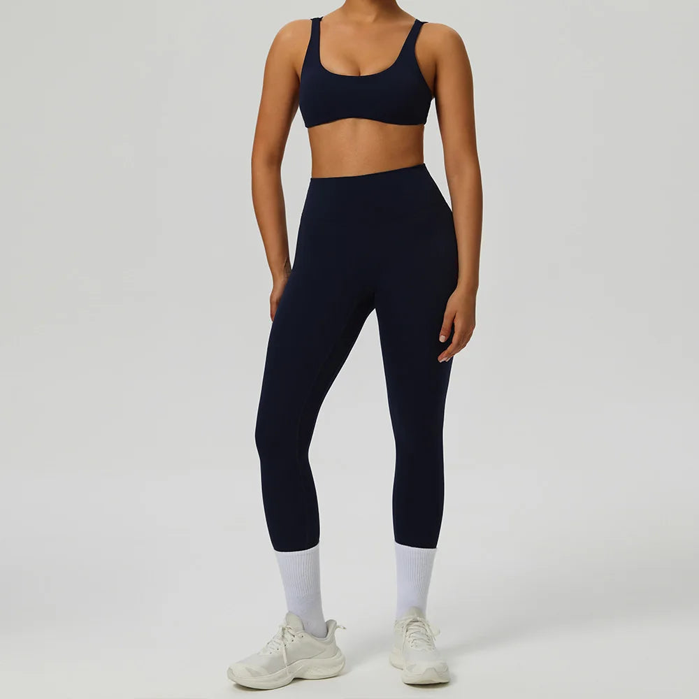 2 Pieces Yoga Set Women's Tracksuit Workout Sportswear Gym Clothing High Waist Leggings Fitness Shorts Push Up Bras Sports Suits