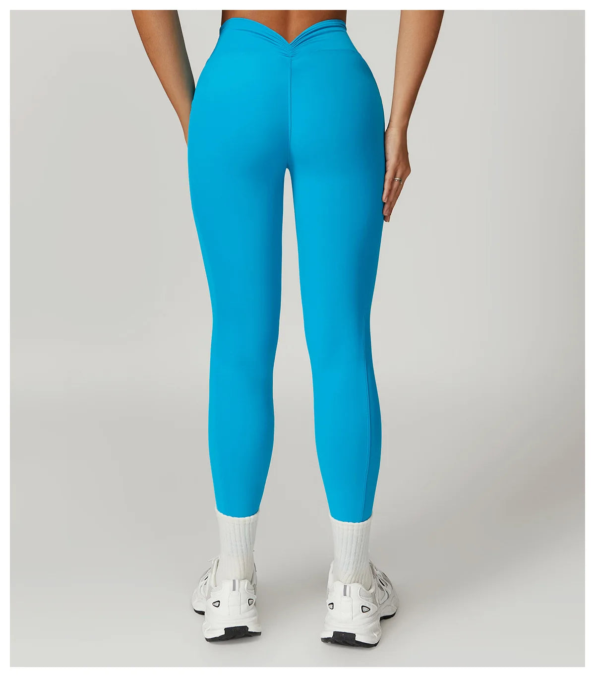 V-shaped Back Leggings Fitness Women Sport Leggings High Waist Elastic Solid Yoga Pants Gym Jogging Push Up Slim Pants Female