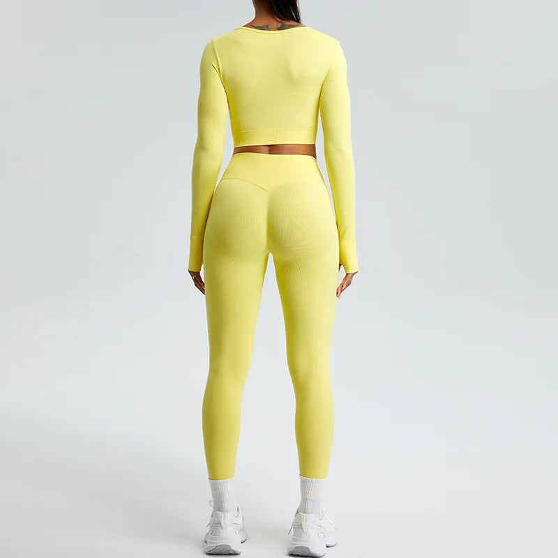 Seamless 2PCS Sportswear Yoga Set For Women Gym Clothes Sportswear Yoga Suits Fitness Set Tracksuits Sports Bra Gym Leggings Set