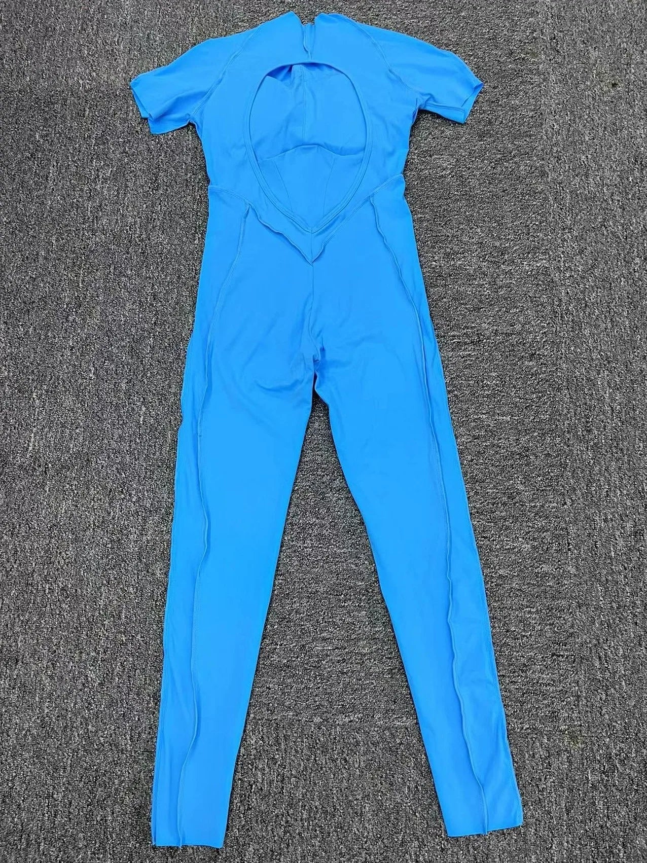 Seamless Yoga Jumpsuits Sports Fitness Hip-lifting Backless Short-sleeved One-piece Workout Rompers Gym Leggings Women Tracksuit