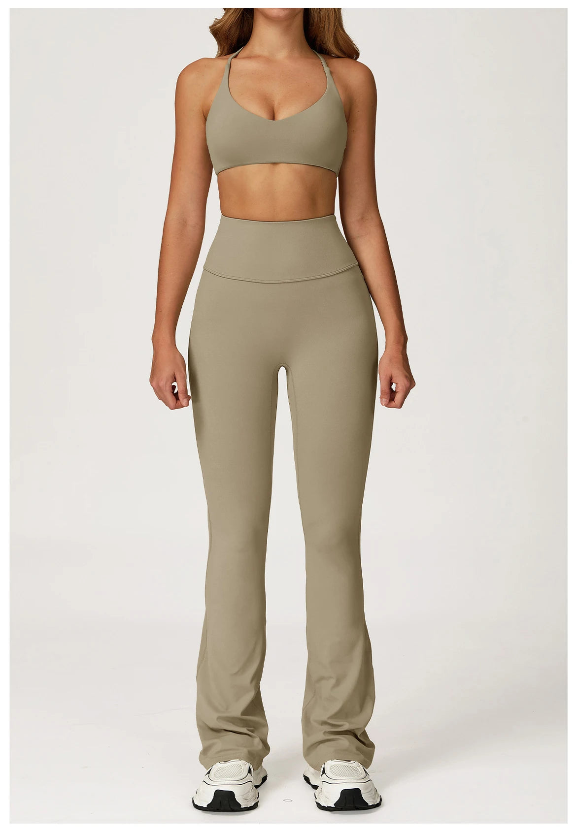 Women Yoga Set 2PCS Sportswear Push Up Workout Clothes Athletic Wear Gym Legging Fitness Bra Crop Top Long Sleeve Sports Suits