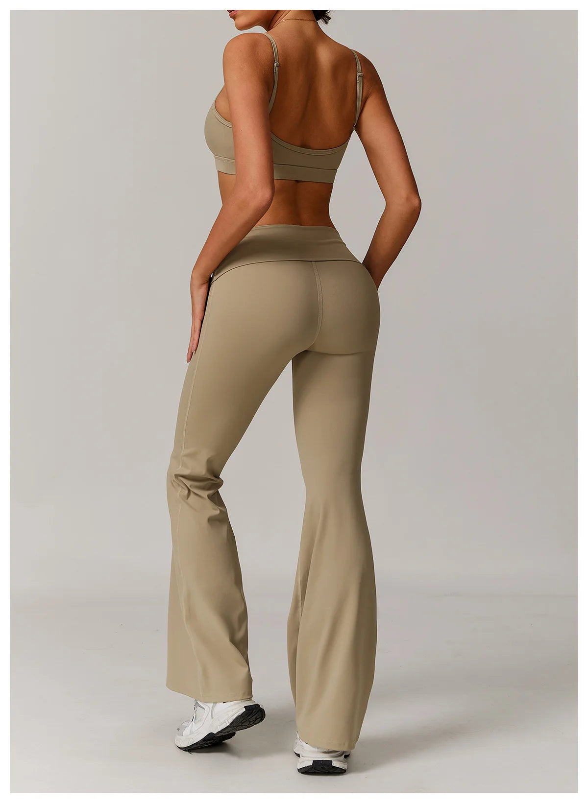 Flare Leggings Yoga Pants Women High Waist Wide Leg Yoga Pants Gym Sports Slim Flared Tights Pants Control Tummy Dance Trousers