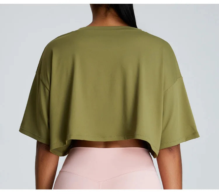 Loose Yoga Short Sleeves Women Breathable Quick Drying Yoga Clothes for Women Running Fitness Tops Sports Short Sleeved T-shirts