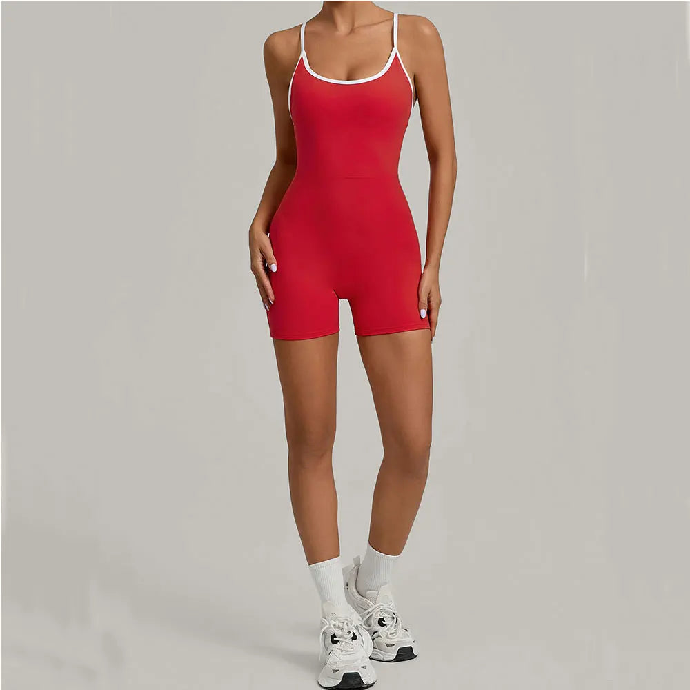 Summer Workout Jumpsuit Sports Overalls Women Rompers Gym Clothing Running Fitness Suits Gym Tracksuit Short Sportswear Yoga Set