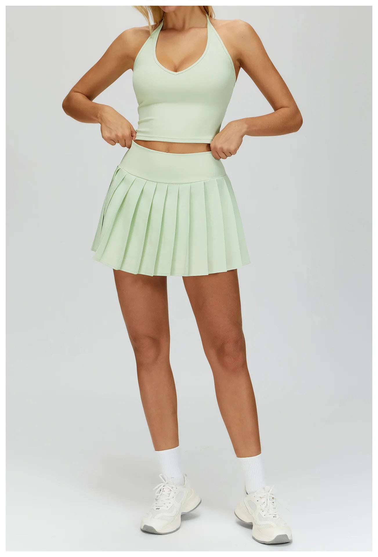 Yoga Short Skirt Women Pleated Sports Tennis Skirts Runniing High Waist Yoga Fitness Short Skirt Gym Golf Loose Skirt Pockets