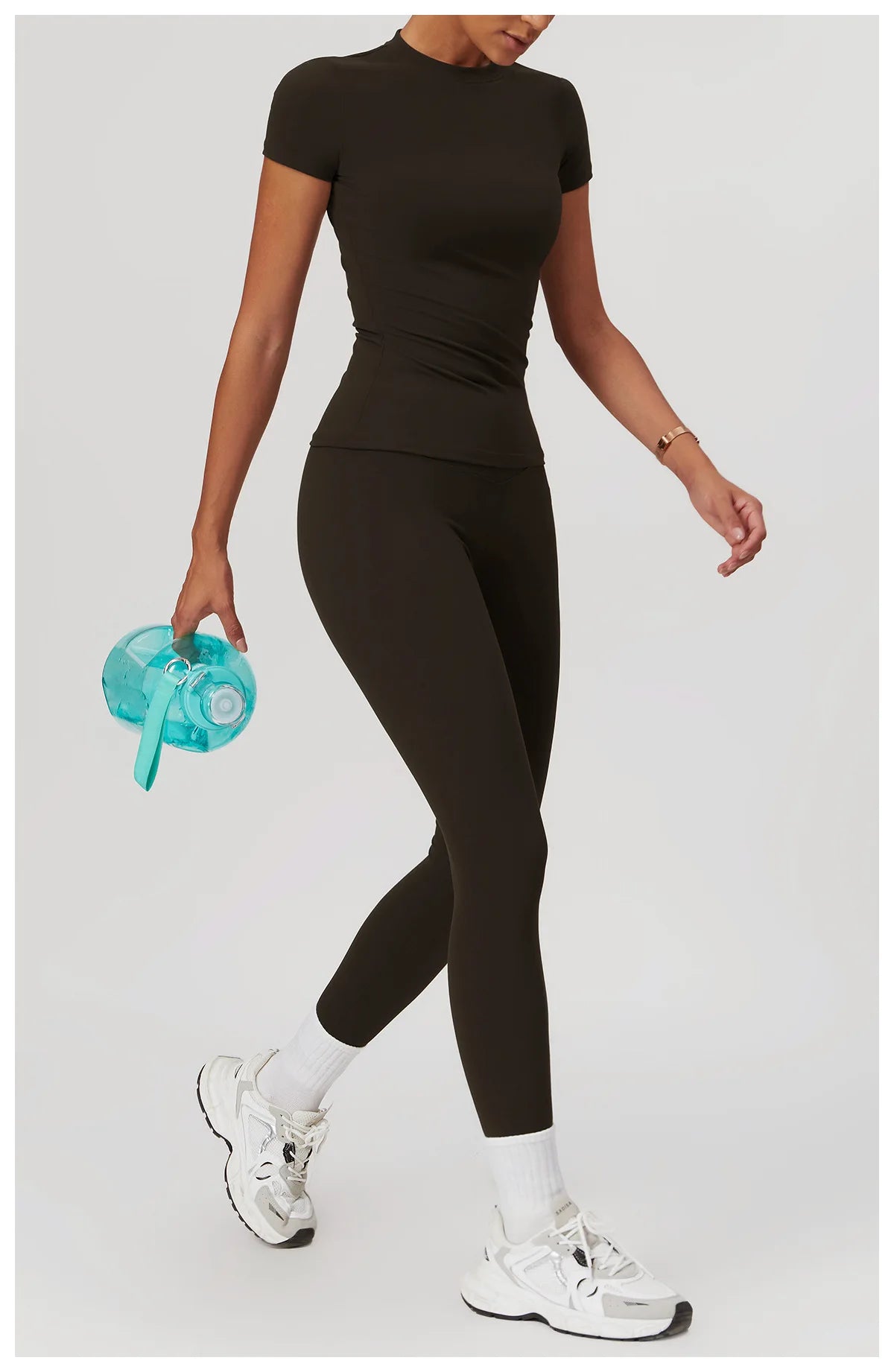 2PCS Yoga Set Workout Sets Women Clothes Gym Tracksuit Push Up Fitness Running Sportwear Sport Bra Short Sleeved Leggings Suit