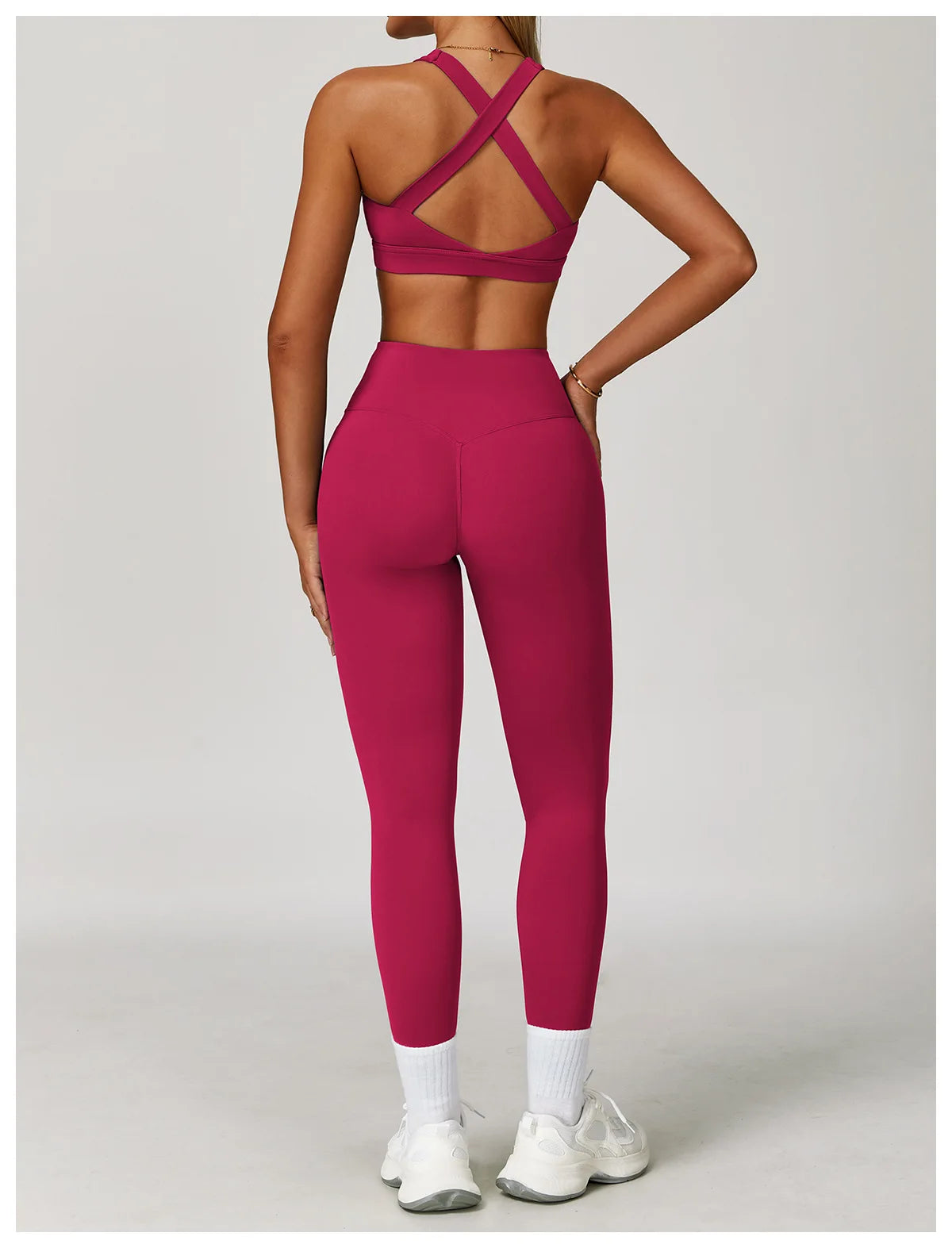 2PCS Women's Tracksuit Athletic Wear Yoga Set Workout Shorts Sportswear Gym Clothing High Waist Leggings Fitness Bra Sports Suit
